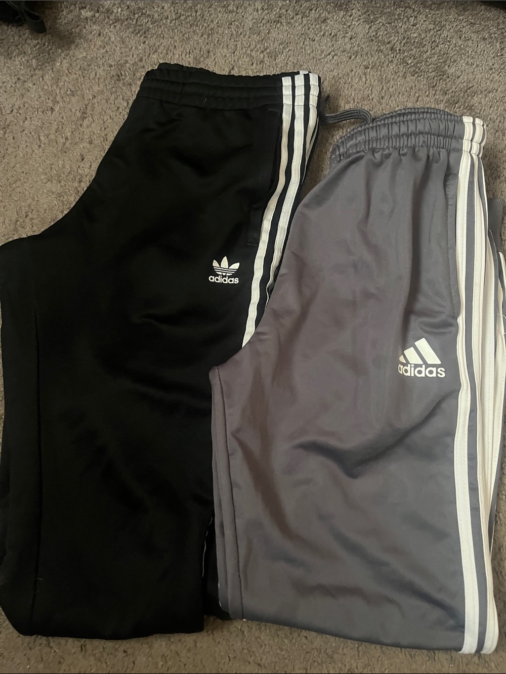 adidas Kids Black & Gray Jogger Pants 2-Pack with White Stripes